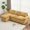 thumbnail image 1 of Aukfa 102" Modular Sectional Couch for Living Room, Dual Layer Cushion, Chenille, Yellow, 1 of 9
