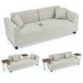 thumbnail image 1 of Aukfa 86" 3 Seater Sofa Couh for Living Room, Linen Upholstered Convertible Sleeper Sofa, Beige, 1 of 12
