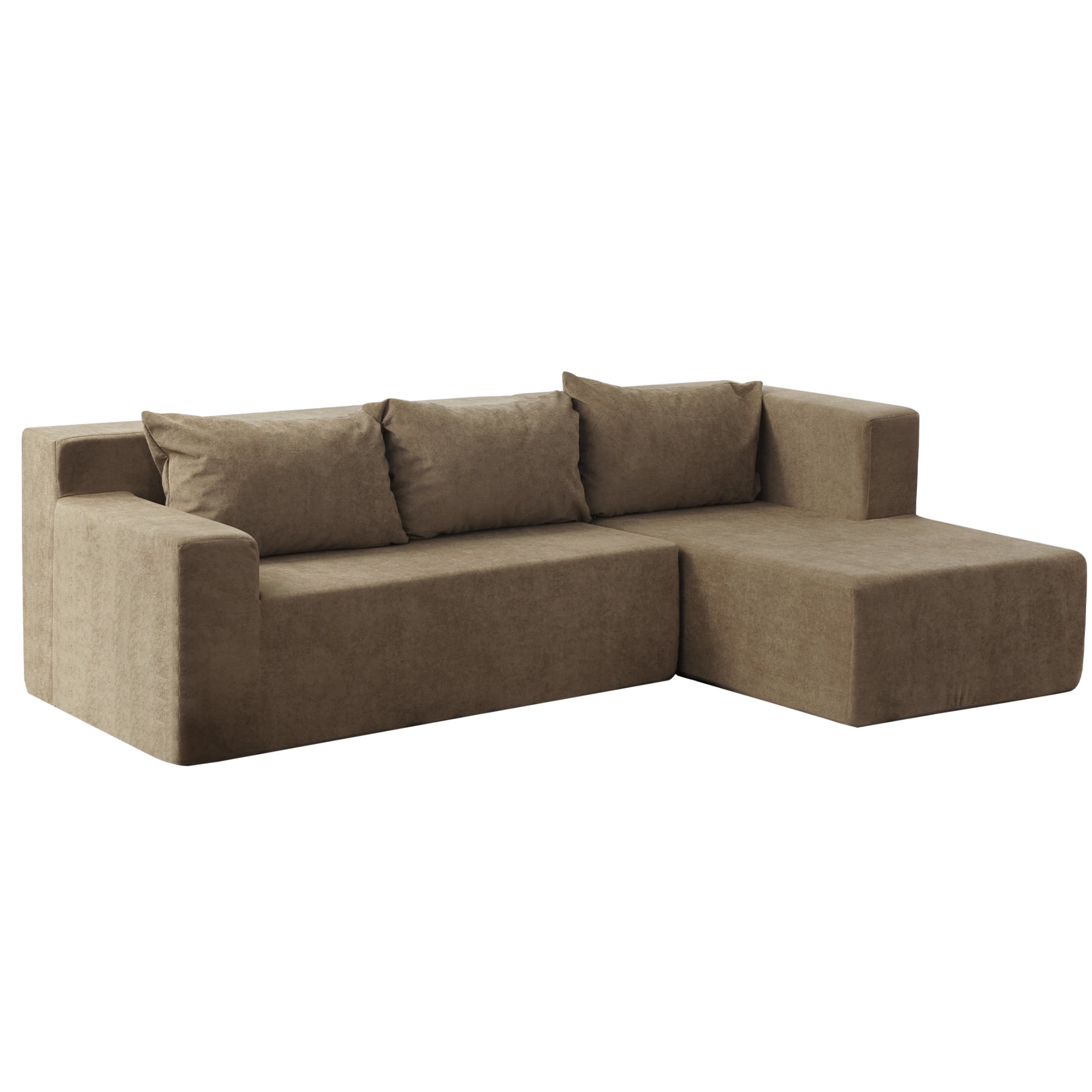 Aukfa 86.6" Modular Sectional Sofa, Sponge Sleeper Sofa Couch, L-Shape ...