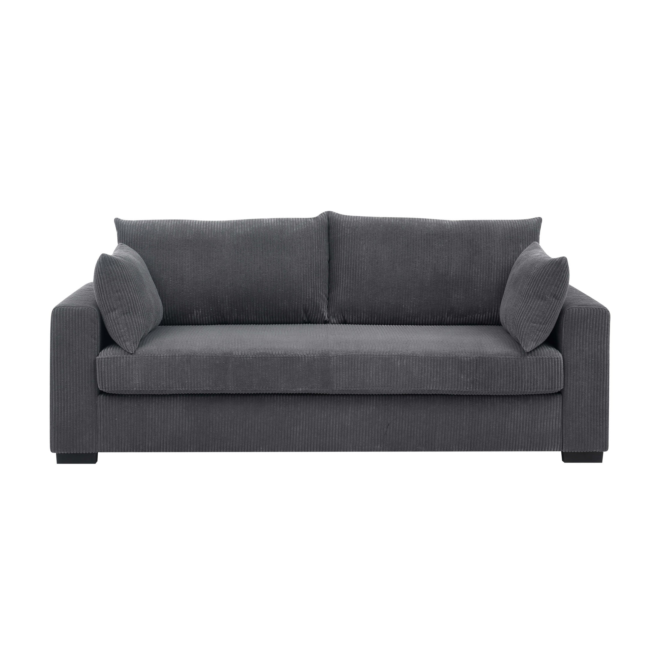 Aukfa 89" Corduroy Sofa, Comfy 3 Seater Couch for Living Room, Small Space, Apartment, Gray