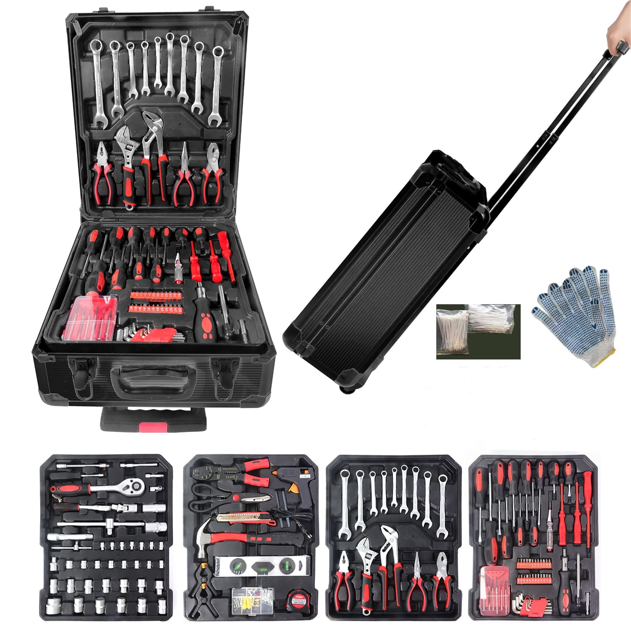 Aukfa 899 Pcs Tool Set, General Hand Tool Kit with Toolbox for