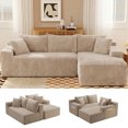 thumbnail image 1 of Aukfa 95" Cloud Sectional Couch, Modular L Shaped Boneless Sofa with Right Facing Chaise&2 Storage Pockets, Camel, 1 of 8