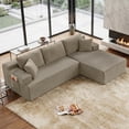 thumbnail image 1 of Aukfa 96" Cloud Sectional Couch, Modular L Shaped Boneless Sofa with Right Facing Chaise&2 Storage Pockets, Camel, 1 of 8
