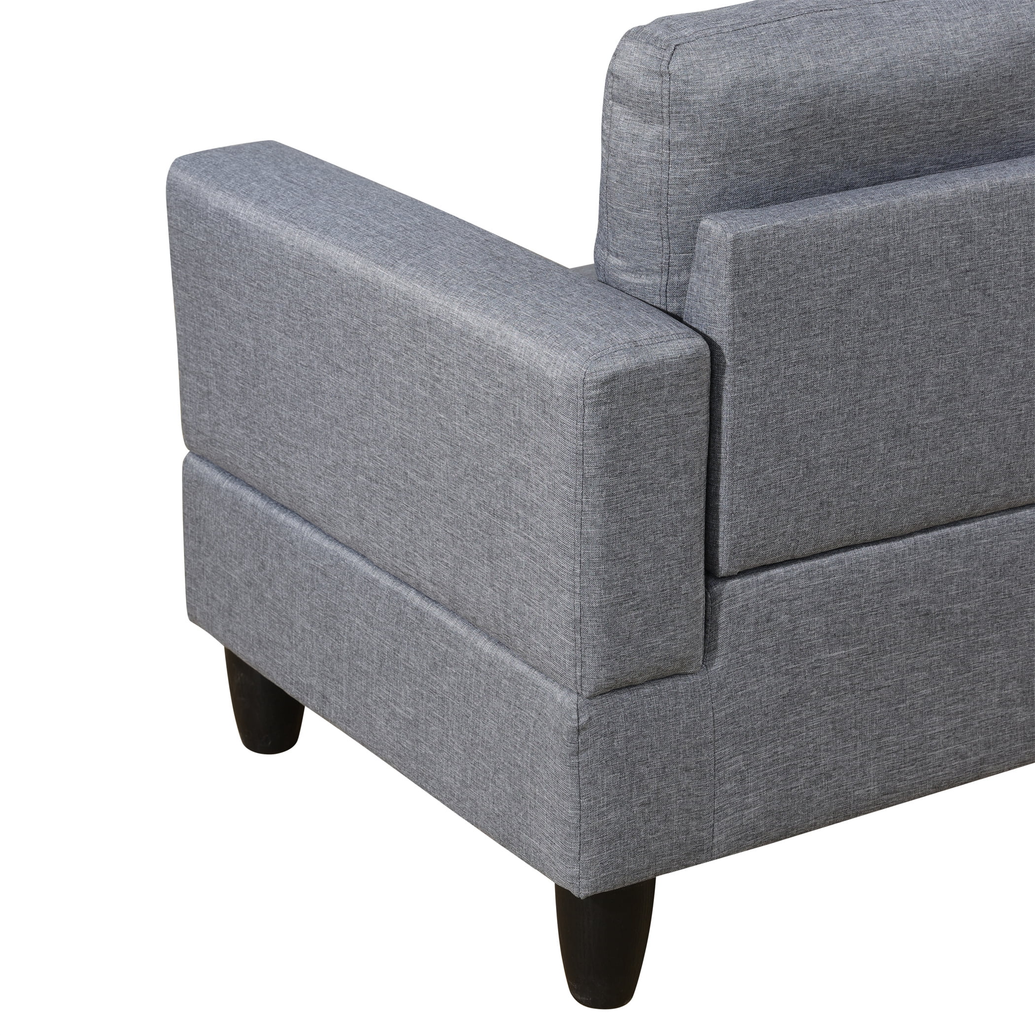 Aukfa 97" Classic Sectional Sofa 4 Seat L shape Couch for Living Room, 2Pillows, Oversized Right Chaise, Linen, Gray