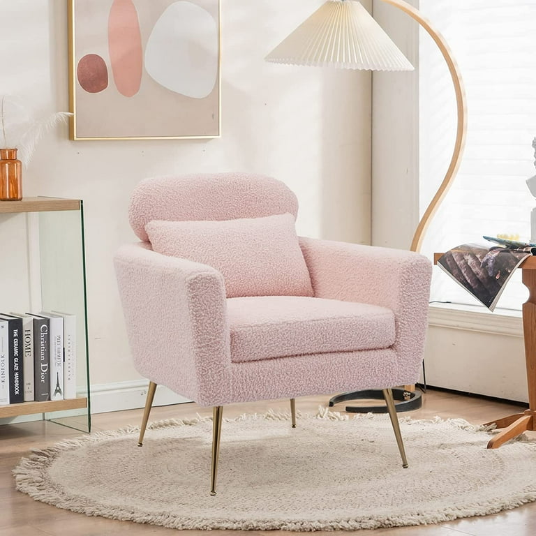 Pink and 2024 gold accent chair