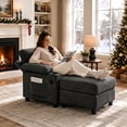 thumbnail image 1 of Aukfa Accent Chair with Storage Ottoman & Cup Holders, Convertible Sleeper Recliner Lounge Chair with Adjustable Backrest, USB-C Port & Side Pocket, Dark Gray, 1 of 8
