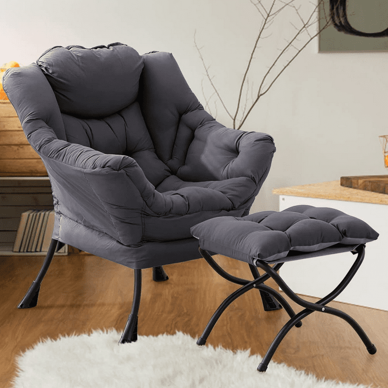 Gray lounge chair with ottoman discount