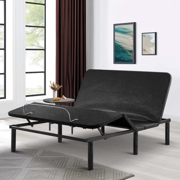 Aukfa Adjustable Bed Frame, Zero Clearance Adjustable Bed Base Head and Foot Incline, Wireless Remote Control, Twin XL