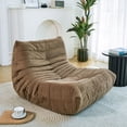thumbnail image 1 of Aukfa Bean Bag Chair, Lazy Floor Sofa Lounger, Sponge Sofa Chairs for Adults, Fireside Chair for Living Room Bedroom, Brown, 1 of 8
