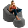 thumbnail image 1 of Aukfa Bean Bag Chair, Lazy Sofa Beanbag with Ottoman for Living Room, Dorm - Gray, 1 of 8