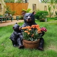 thumbnail image 1 of Aukfa Bear and Cub Garden Statue with Planter, Resin Outdoor Animal Planter Sculpture for Yard, Lawn, Patio, Porch Decor, Weather-Resistant Garden Ornament, 1 of 8