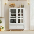 thumbnail image 1 of Aukfa Buffet Pantry Cabinet,2 Doors Wood Sideboard Storage Cabinet for Dining Room Hallway Entryway,White, 1 of 9