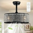 thumbnail image 1 of Aukfa Ceiling Fan with Light and Remote, 20" Low Profile Ceiling Fan for Living Room,Bedroom,Crystal, 1 of 7