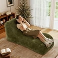 thumbnail image 1 of Aukfa Chaise Lounge, Bean Bag Sofa for Stretching, Relaxation, High Density Foam Recliner, Olive, 1 of 8