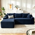 thumbnail image 1 of Aukfa 96" Cloud Sectional Sofa Deep Seat Boneless Couch Modular L-Shaped Couch, Left Chaise Corduroy Sofa for Living Room, Blue, 1 of 8