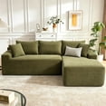 thumbnail image 1 of Aukfa 96" Cloud Sectional Sofa Deep Seat Boneless Couch Modular L-Shaped Couch, Right Chaise Corduroy Sofa for Living Room, Green, 1 of 9