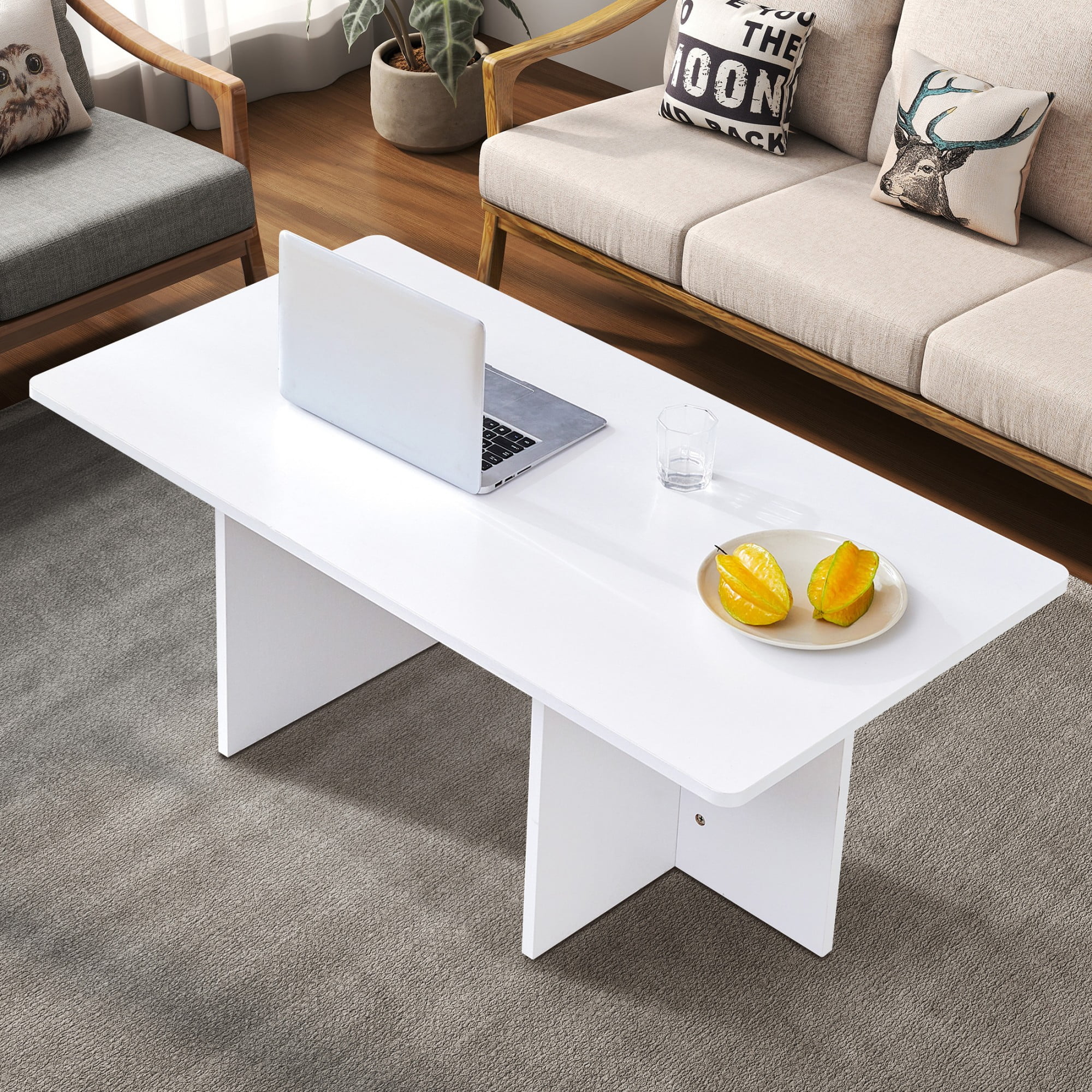 Aukfa Coffee Table, Modern Stable Support Rectangular Center Aukfa Coffee Table, Modern Stable Support Rectangular Center