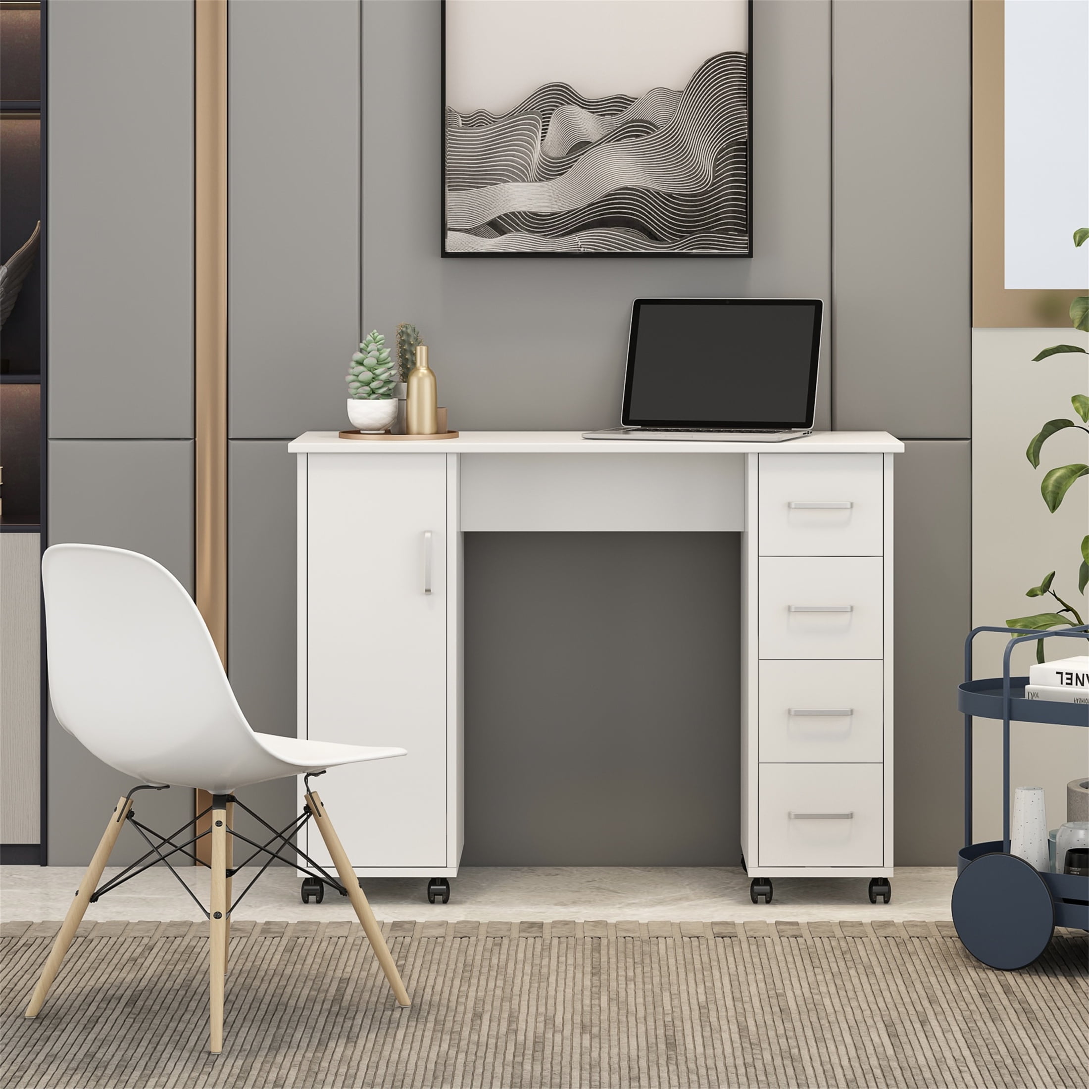 Aukfa Computer Desk Minimalist Home Office Desk Table with