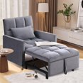 thumbnail image 1 of Aukfa Convertible Sleeper Chair Bed, Futon Chair, Adjustable Angle Backrest Chaise for Adults - Gray, 1 of 9