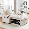 thumbnail image 1 of Aukfa Convertible Sleeper Chair Bed with USB Port, Cup Holder and Swivel Phone Holder, Pull Out Sofa Chair for Living Room/Bedroom/Small Space, Beige, 1 of 8