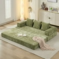 thumbnail image 1 of Aukfa Convertible Sleeper Sofa Bed King Floor Futon Couch for Living Room Bedroom, Chenille, Green, 1 of 10