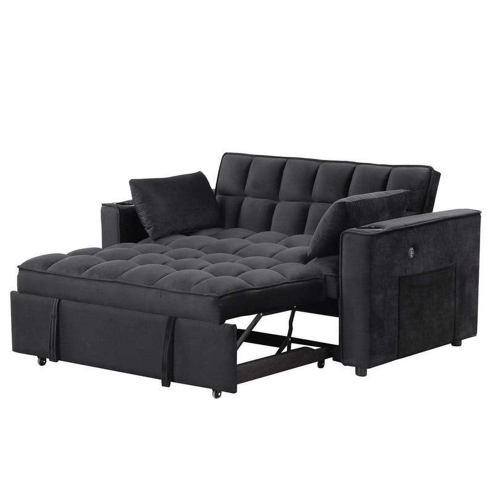 Aukfa Convertible Sleeper Sofa Bed, Pull Out Couch with USB Ports and ...