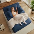thumbnail image 1 of Aukfa Corduroy Chaise Lounge Chair, Oversized Indoor Lounger Floor Sofa Bed for Living Room, Bedroom, Small Space,Blue, 1 of 8