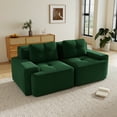 thumbnail image 1 of Aukfa Corduroy Modular Sectional Sofa; 29.5" Deep Seat Loveseat, Pearl-Like Trim, Green, 1 of 11