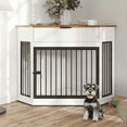 thumbnail image 1 of Aukfa Corner Dog Crate Furniture, Small to Medium Dog Kennel with Fluted Drawer for Home Indoor,White, 1 of 8