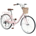 thumbnail image 1 of Aukfa Cruiser Bike, Hybrid Bikes with Basket for Women Adult,Pink, 1 of 5
