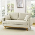 thumbnail image 1 of Aukfa Deep Seat Sofa Couch 65" Loveseat w/ 2 Pillows for Living Room Bedroom, Corduroy, Beige, 1 of 10
