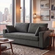 Aukfa 79" Modern Upholstered Sofa Couch 3 Seat Sofa for Living Room Bedroom, 2 Pillows, Chenille, Gray