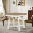 thumbnail image 1 of Aukfa Dining Table for 4-6, 42"-58" Extendable Round Kitchen Table with 16" Rustic Drop Leaf for Dining Room/Living Room, Antique White, 1 of 8