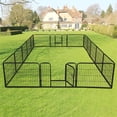 thumbnail image 1 of Aukfa Dog Playpen- 8/16 Panels Dog Pen Outdoor 24"/31.5"/40" Height Dog Fence Indoor Exercise Pen with Doors- Black, 1 of 9
