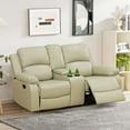 thumbnail image 1 of Aukfa Double Manual Recliner Chair, Overstuffed Loveseat with Cupholder for Living Room, Beige, 1 of 16