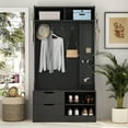thumbnail image 1 of Aukfa Entryway Hall Tree w/ Bench & Shoe Storage, Brown, 1 of 8