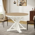 thumbnail image 1 of Aukfa Extendable Dining Table for 6, 42"-54" Round Kitchen Table with Butterfly Leaf for Dining Room/Living Room, Antique White, 1 of 8