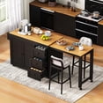 thumbnail image 1 of Aukfa Extendable Kitchen Island with Dining Table & Charging Station,Rolling Kitchen Cart,Black, 1 of 8