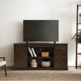 thumbnail image 1 of Aukfa Farmhouse Sliding Barn Door TV Stand for TVs up to 65",Tall Entertainment Center with Storage Cabinets,Espresso, 1 of 9