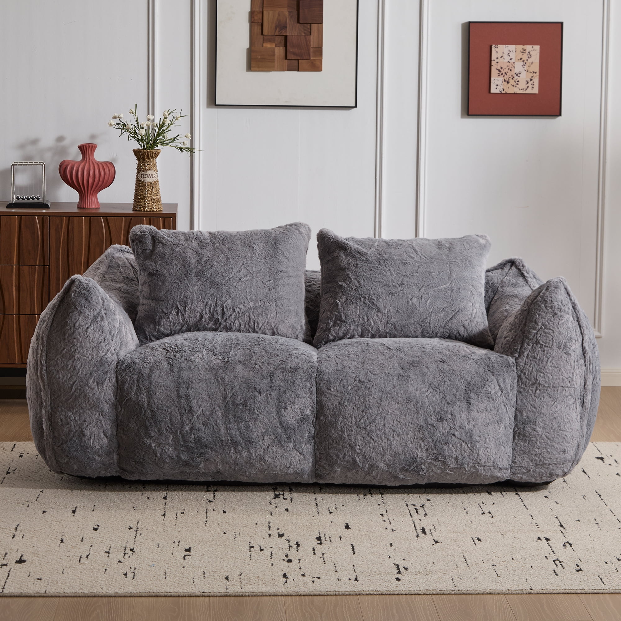 Aukfa Faux Fur Loveseat, 25