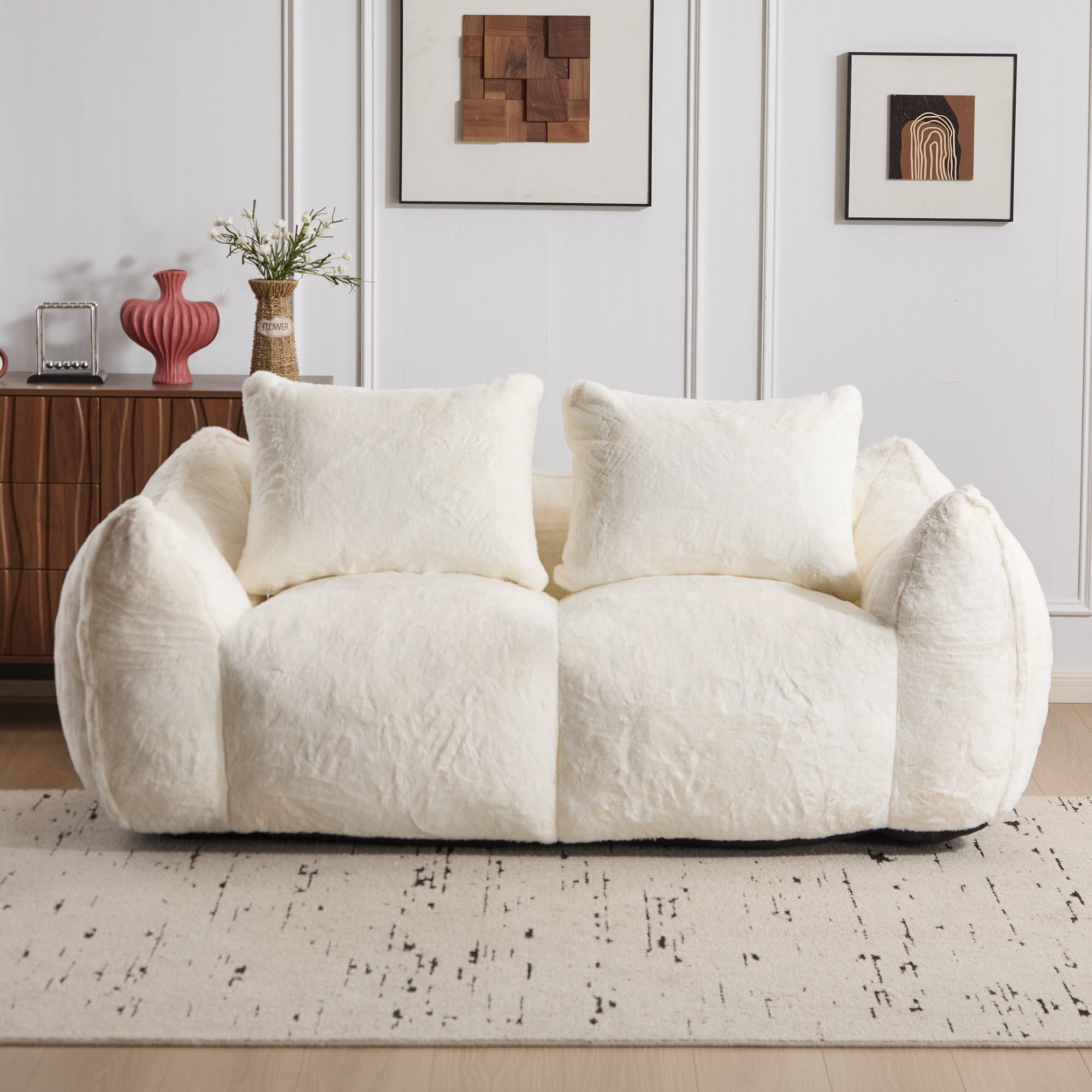 Aukfa Faux Fur Loveseat, 25
