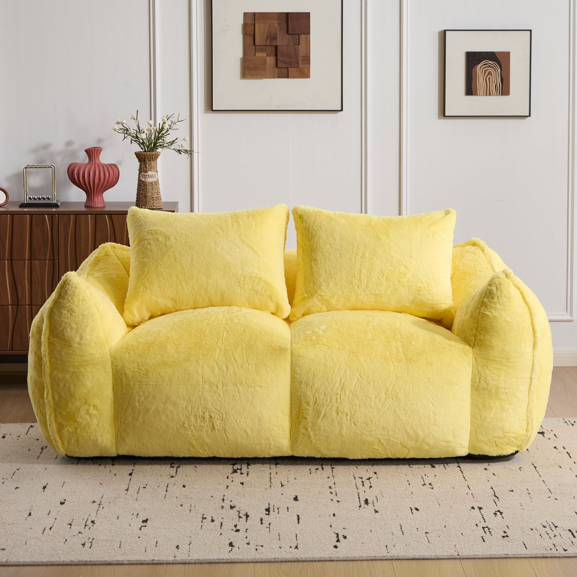 Aukfa Faux Fur Loveseat, 25