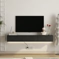 thumbnail image 1 of Aukfa Floating TV Stand Wall Mounted for TVs up to 70" with LED Light & Power Outlet,Black, 1 of 7