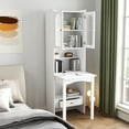 thumbnail image 1 of Aukfa Fold Down Desk Table & Storage Cabinet w/ Drawer for Home Office,White, 1 of 8