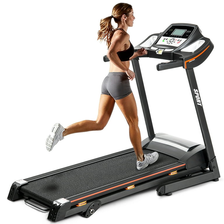 Aukfa Folding Electric Exercise Treadmill Motorized EKG Grip Pulse Sensor Running Machine with Manual Incline and Hydraulic Rod Mechanism 3 Modes and 12 Automatic Workouts Programs Walmart