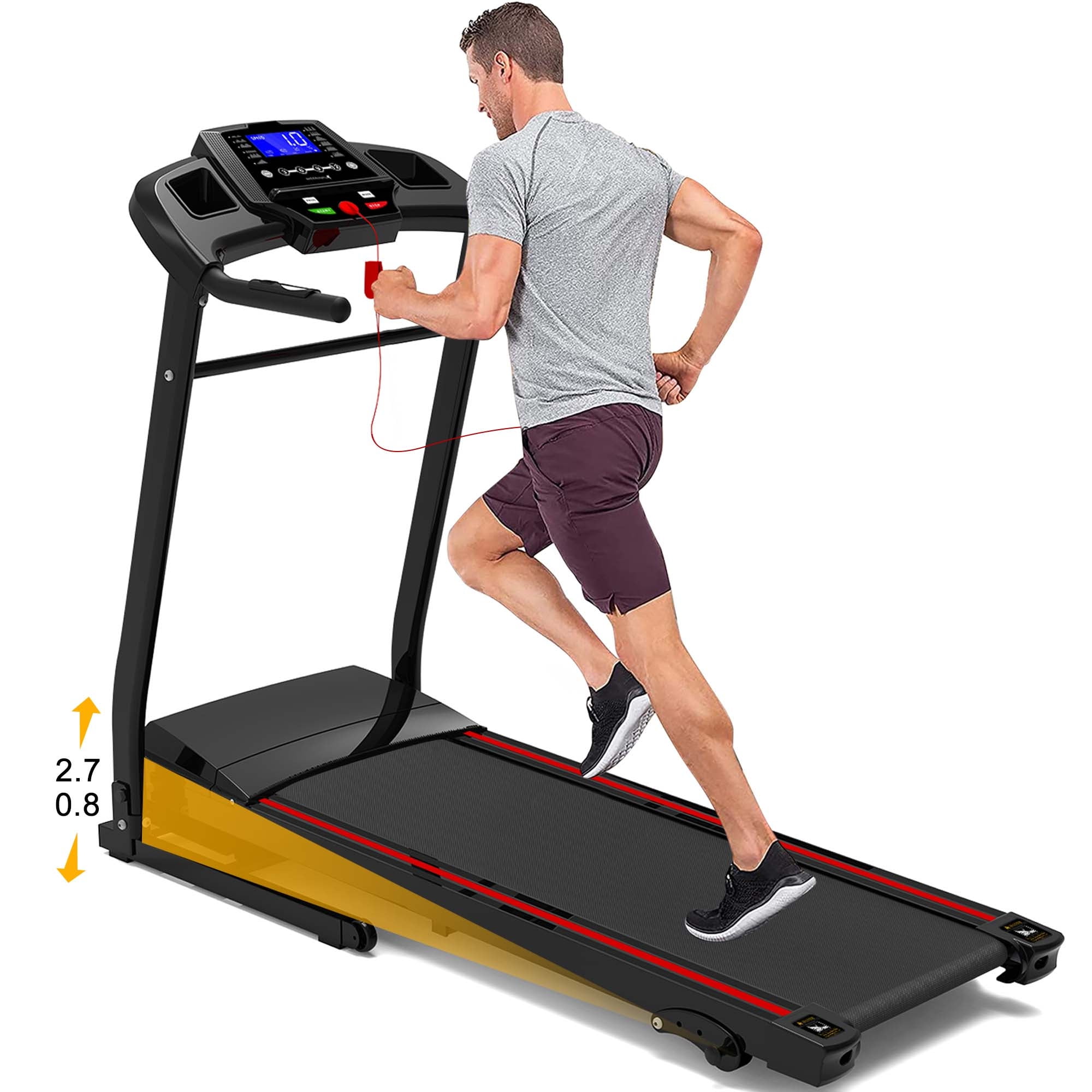 Aukfa Folding Treadmill with Incline, 300 lbs Capacity, 8.5 mph Max Speed, 3.0HP Running Machine for Home Office Workout