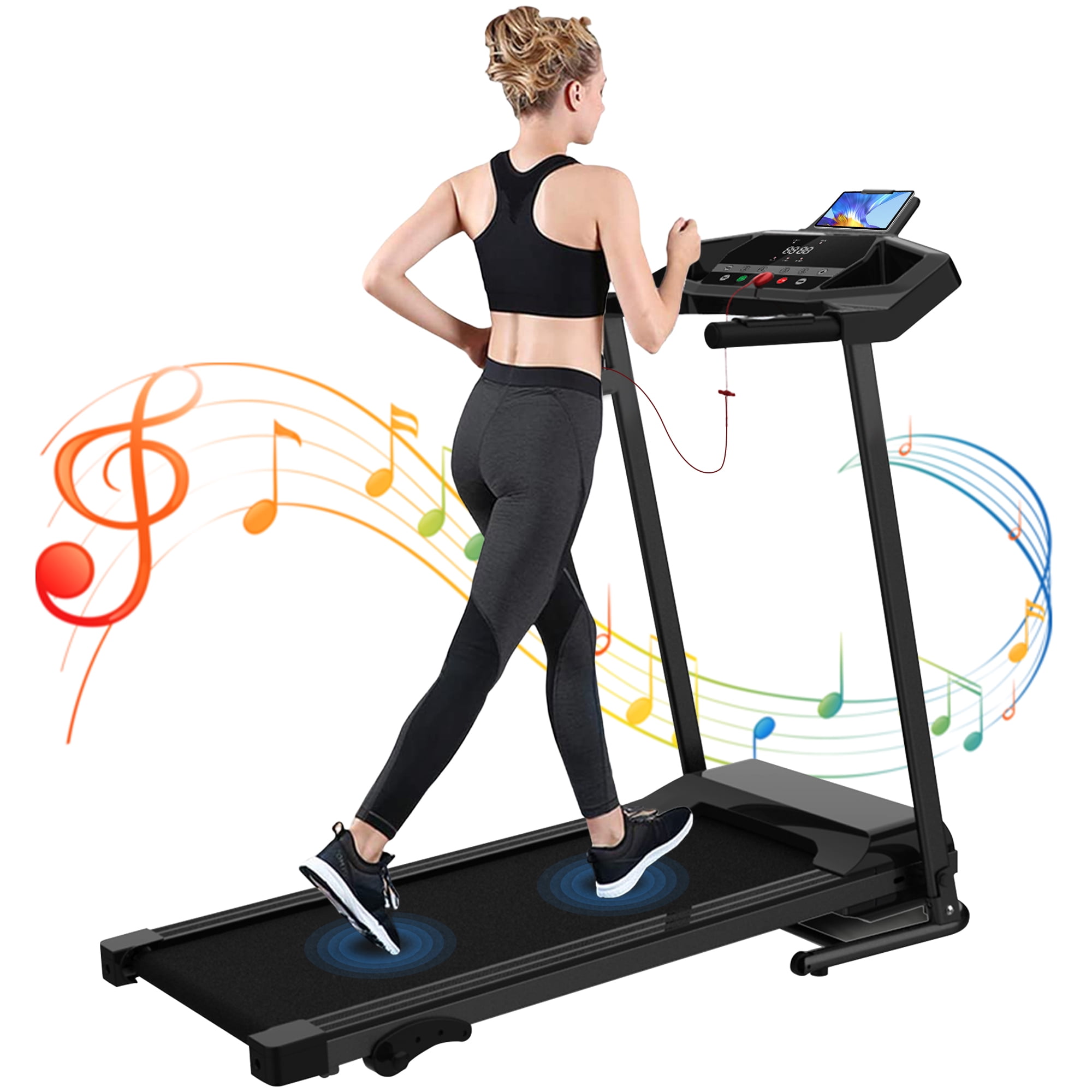 Aukfa Electric Running Exercise Treadmill, Black, 245 lb