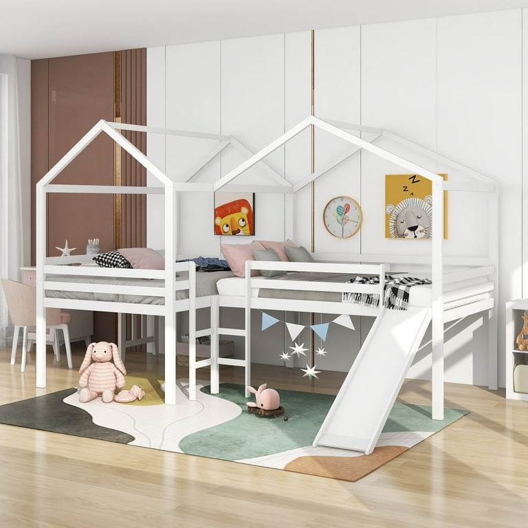 Loft bed outlet with slide walmart