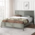 thumbnail image 1 of Aukfa Full Size Bed Frame, Solid Wood Platform Bed with Headboard, Gray, 1 of 8