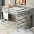 thumbnail image 1 of Aukfa Full Size Loft Bed with Built-in Storage Wardrobe, Staircase Wood Loft Bed for Kids Adults - Gray, 1 of 8